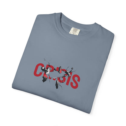 Copy of Vintage Comic Panel Graphic T-Shirt | Retro Crisis Text Tee | Garment Dyed Cotton Shirt | Streetwear Graphic Tee | Unisex Gift
