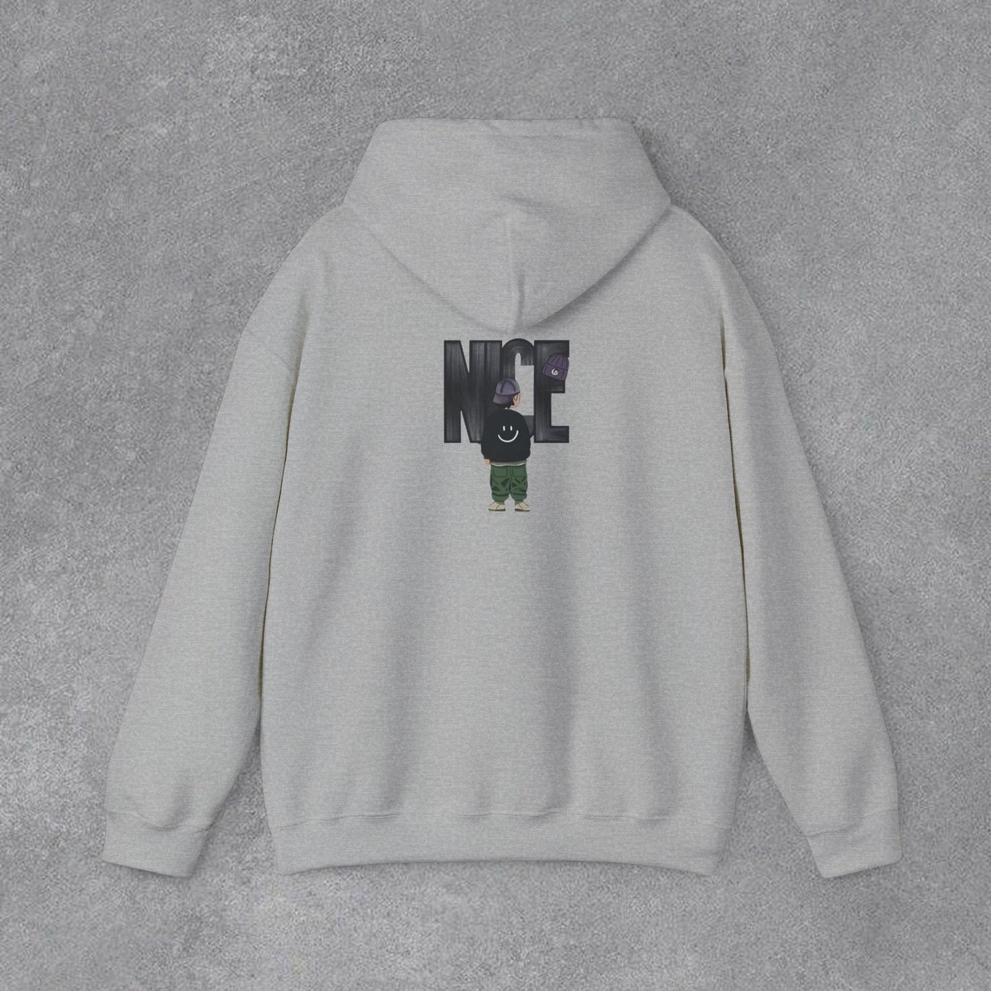 NICE Yazılı Grafik Baskılı Erkek Kapüşonlu Sweatshirt
