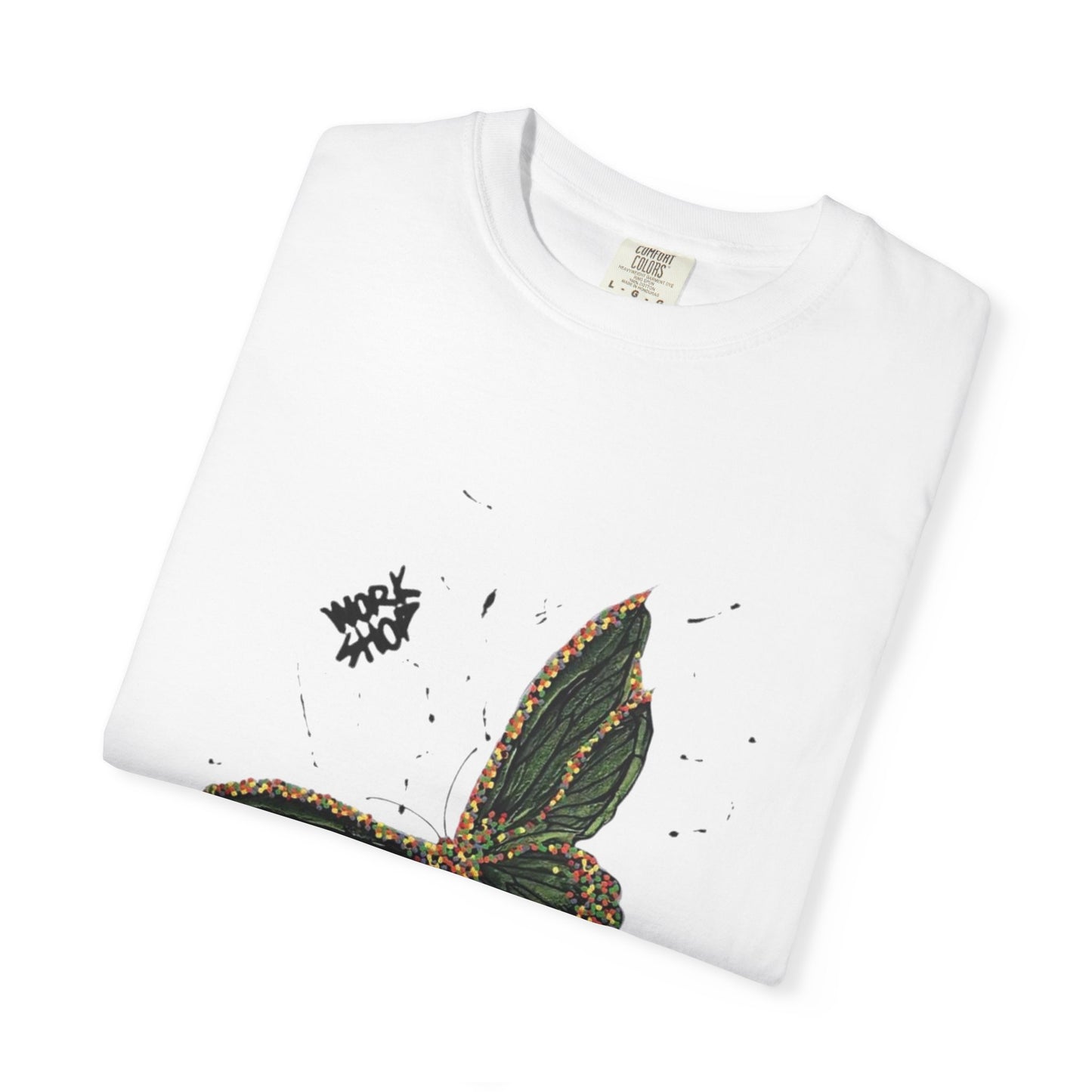 Butterfly Script Graphic T-Shirt – "About" Vintage Botanical Tee