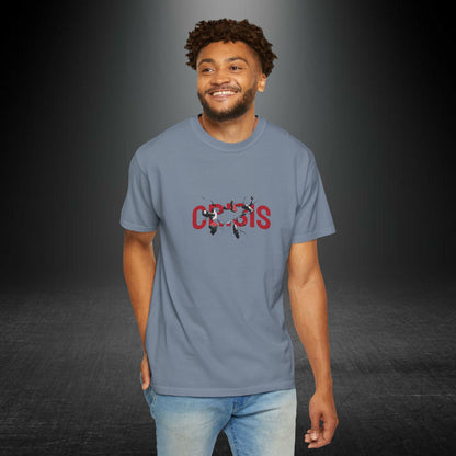 Copy of Vintage Comic Panel Graphic T-Shirt | Retro Crisis Text Tee | Garment Dyed Cotton Shirt | Streetwear Graphic Tee | Unisex Gift