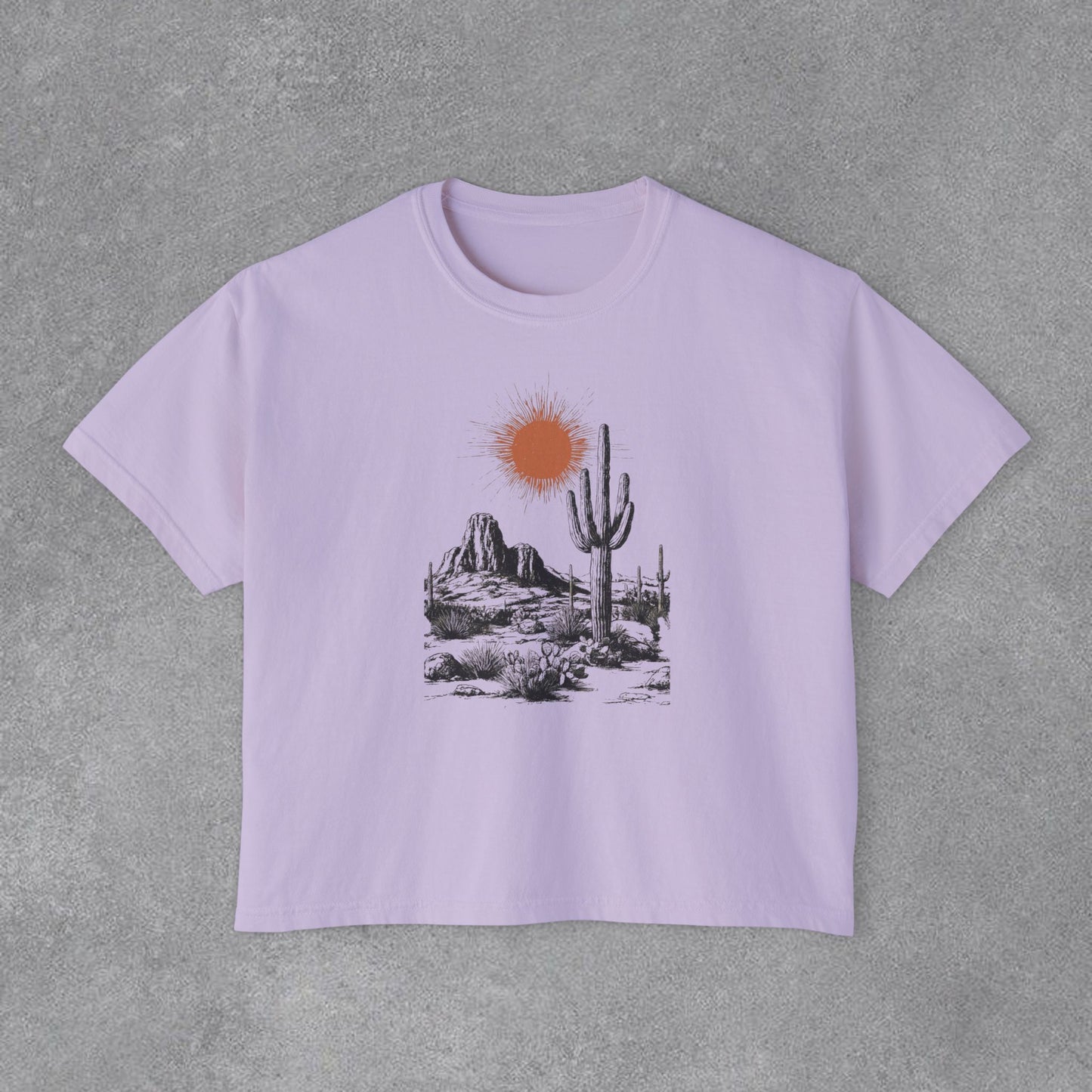 Copy of Desert Cactus Landscape Tee | Women's Boxy Tee