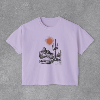 Copy of Desert Cactus Landscape Tee | Women's Boxy Tee