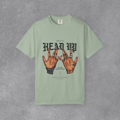 Copy of Head Up Hand Sign T-Shirt | Graffiti Bear Back Print, Streetwear Tee