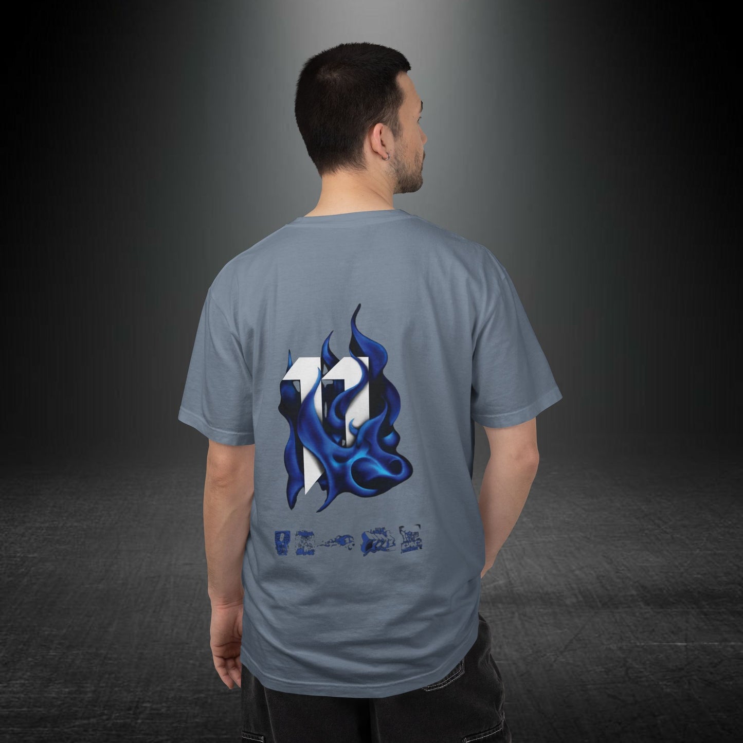 Copy of SRRND Silhouette Band Tee | Graphic T-Shirt with Blue Flame Back Design