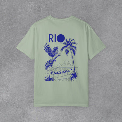 Copy of Rio Beach Scene T-Shirt | Christ the Redeemer Silhouette Tee