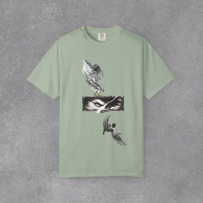Copy of Angel Wings and Eyes T-Shirt | Graphic Tee with Angel Sketches