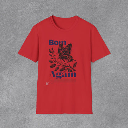 Copy of Born Again Butterfly T-Shirt | Monochrome Floral Illustration