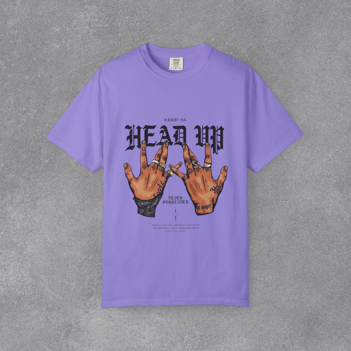 Copy of Head Up Hand Sign T-Shirt | Graffiti Bear Back Print, Streetwear Tee