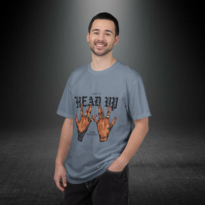 Copy of Head Up Hand Sign T-Shirt | Graffiti Bear Back Print, Streetwear Tee