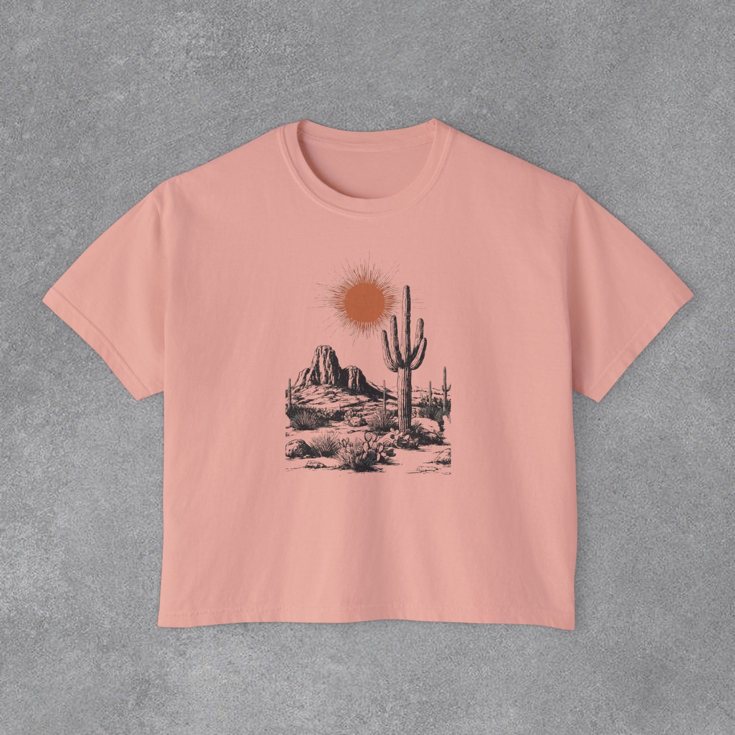 Copy of Desert Cactus Landscape Tee | Women's Boxy Tee