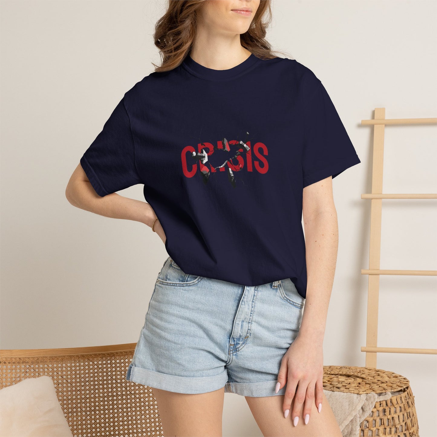 Copy of Vintage Comic Panel Graphic T-Shirt | Retro Crisis Text Tee | Garment Dyed Cotton Shirt | Streetwear Graphic Tee | Unisex Gift