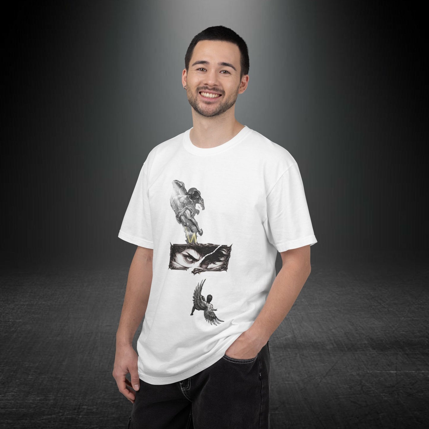 Copy of Angel Wings and Eyes T-Shirt | Graphic Tee with Angel Sketches