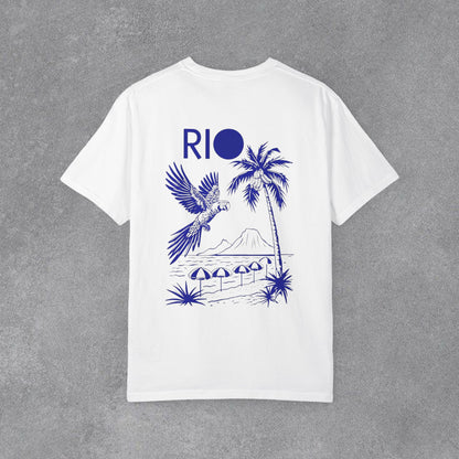 Copy of Rio Beach Scene T-Shirt | Christ the Redeemer Silhouette Tee