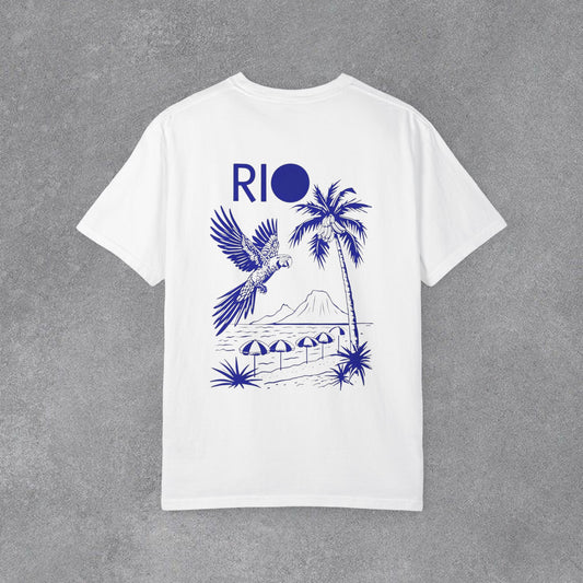 Copy of Rio Beach Scene T-Shirt | Christ the Redeemer Silhouette Tee