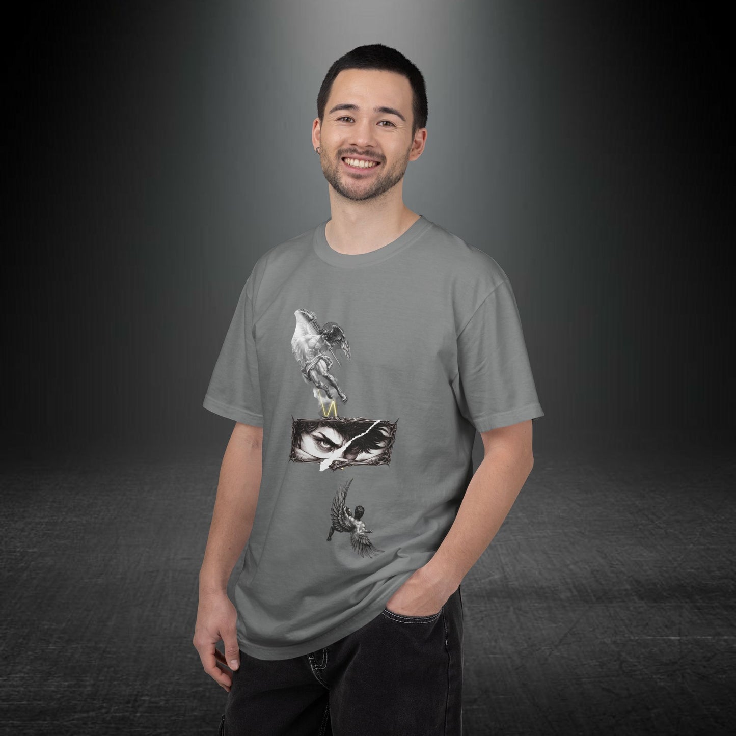 Copy of Angel Wings and Eyes T-Shirt | Graphic Tee with Angel Sketches