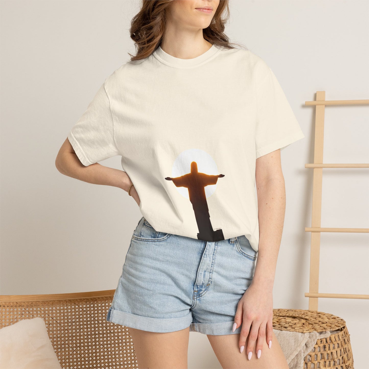 Copy of Rio Beach Scene T-Shirt | Christ the Redeemer Silhouette Tee