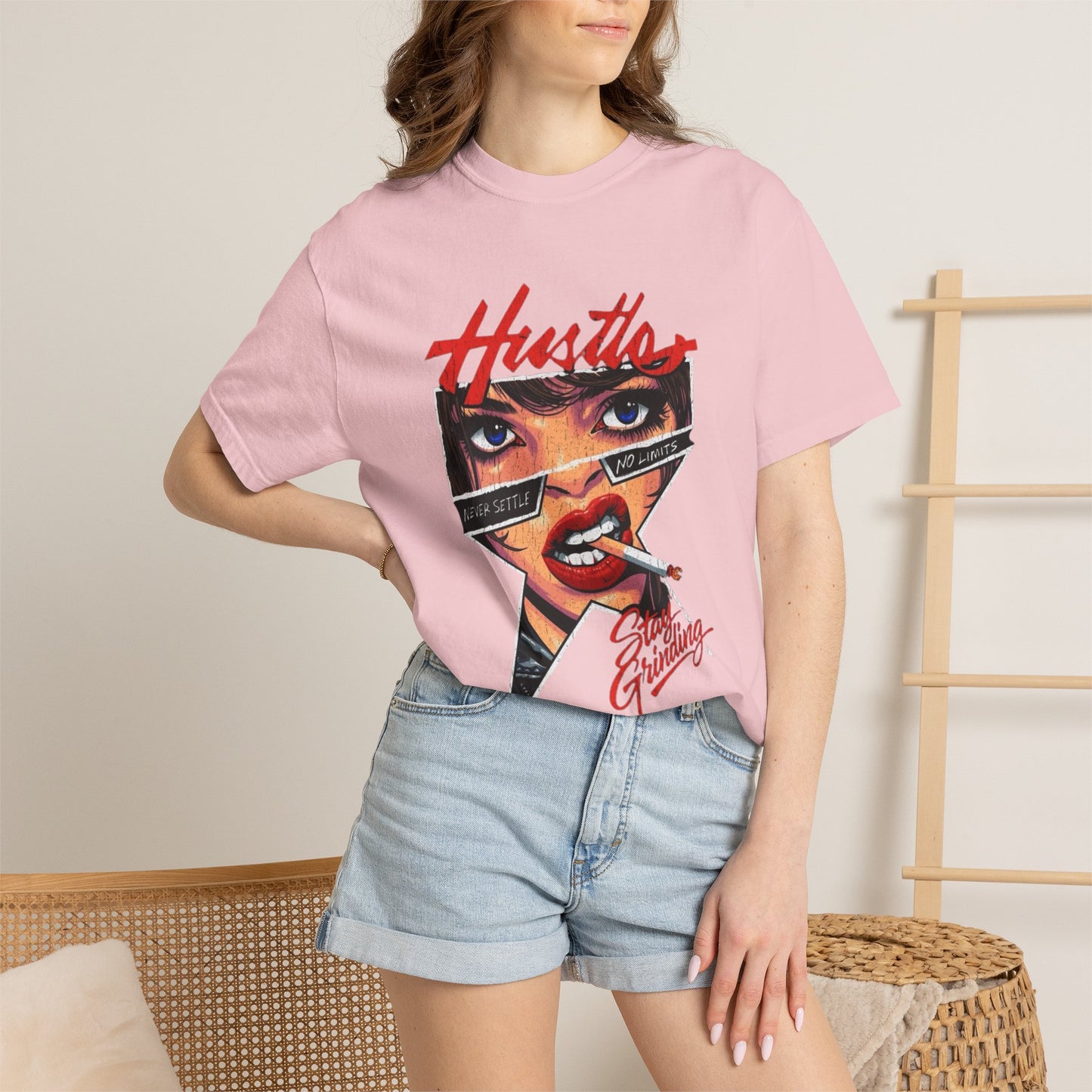 Copy of Lightning Face Graphic T-Shirt | Retro Pinup Eye Tee | Vintage Streetwear Shirt | Garment Dyed Cotton Tee | Unisex Graphic Shirt