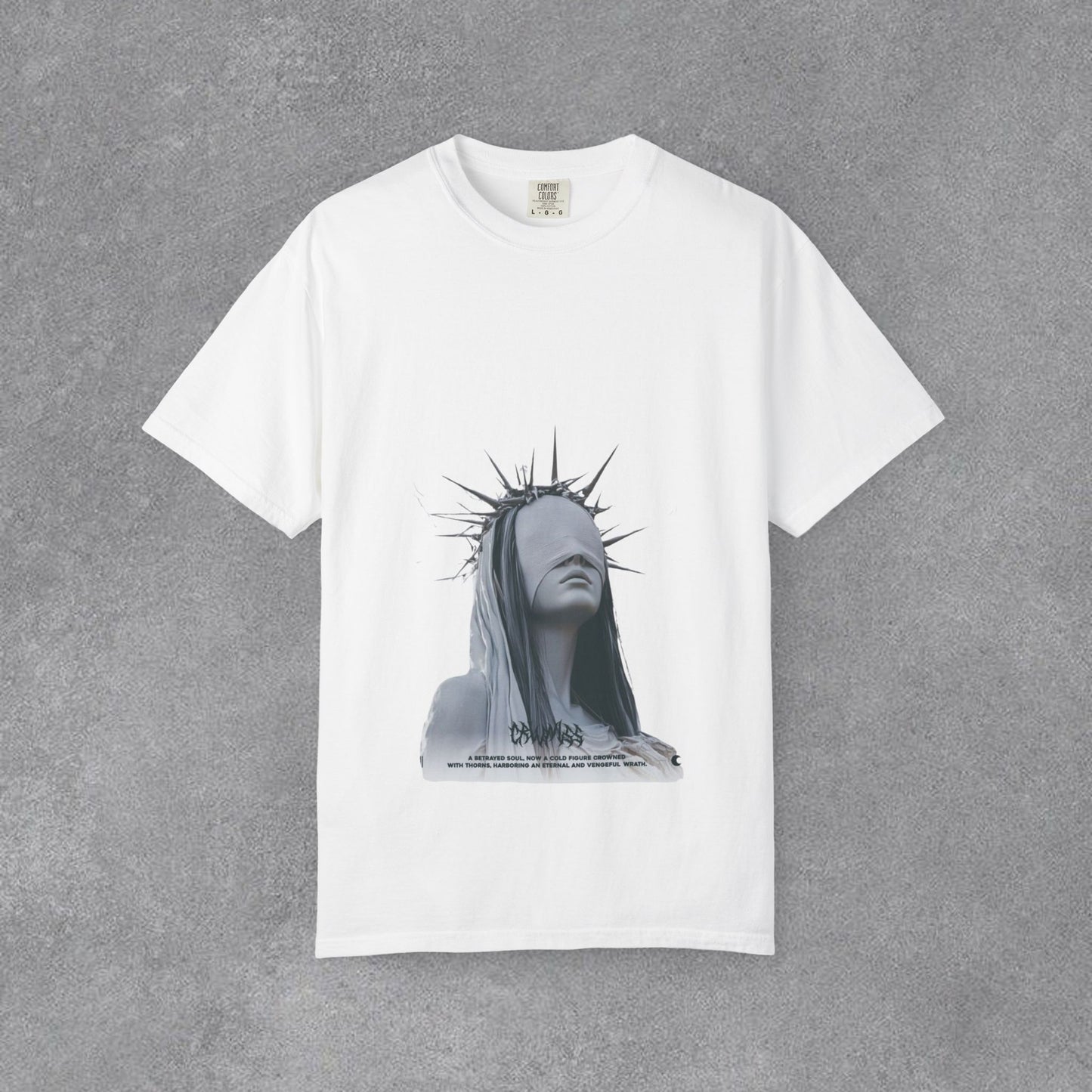 Copy of Blindfolded Statue Crown t-shirt | Surreal Portrait Tee, Monochrome Art