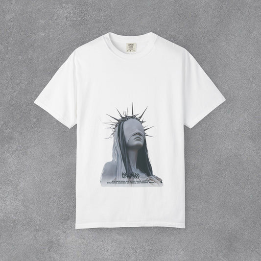 Copy of Blindfolded Statue Crown t-shirt | Surreal Portrait Tee, Monochrome Art