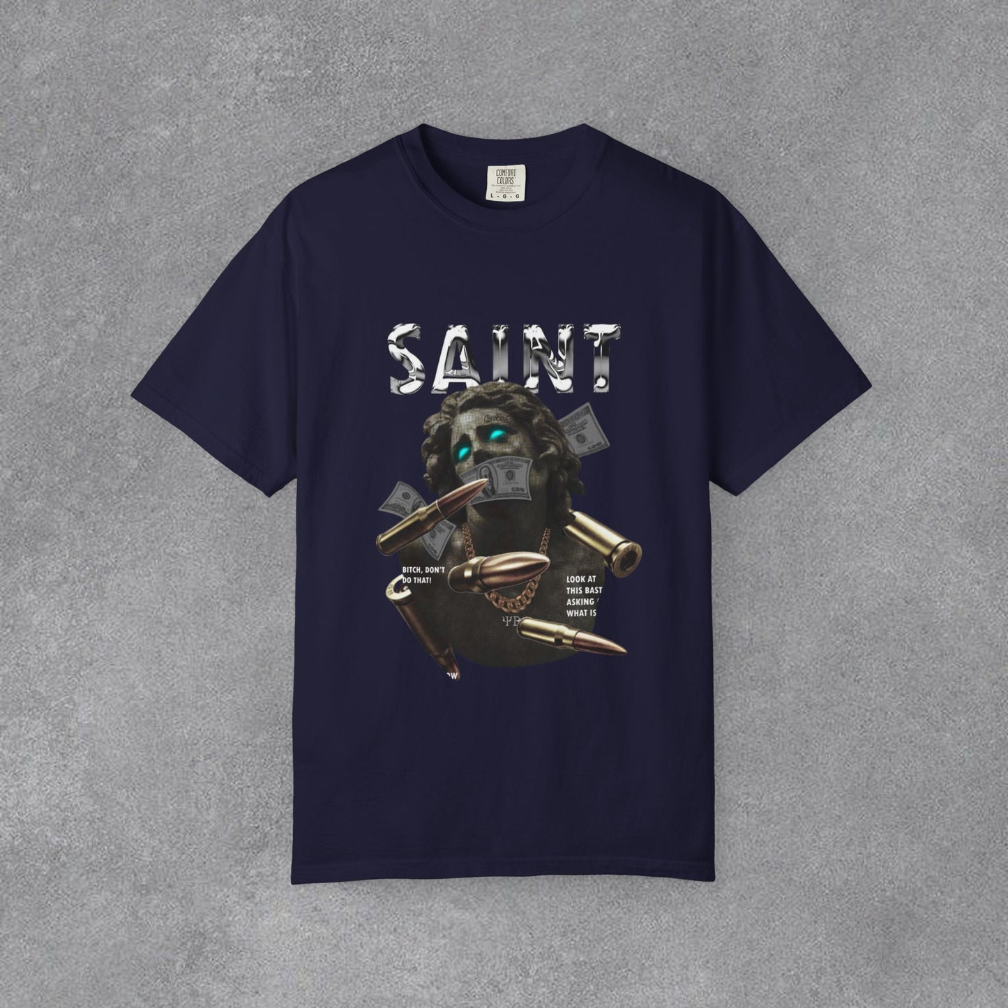 Copy of Skull Graphic T-Shirt | Gothic Tattoo Streetwear Tee | Vintage Washed Cotton Shirt | Shark Back Print | Unisex Graphic Tee