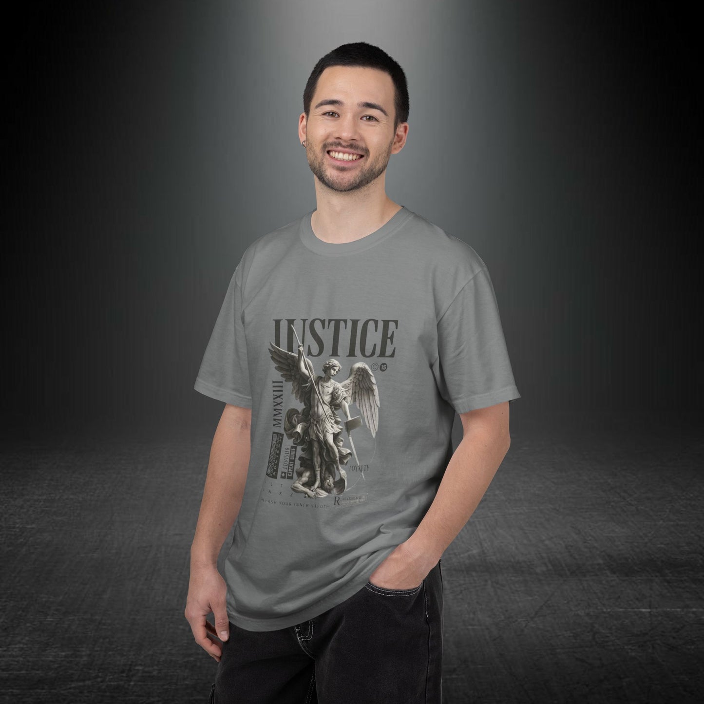 Copy of Justice Angel Illustration T-shirt | Dripping Crown Back Print