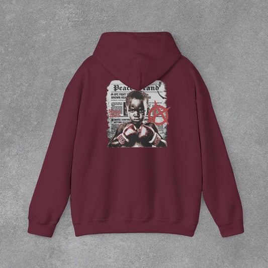 Boks Figürlü Streetwear Erkek Hoodie – Grafik Tasarım Sweatshirt