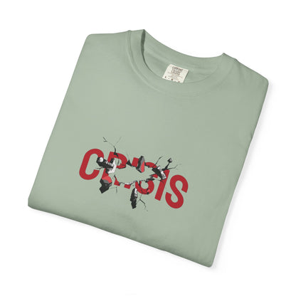 Copy of Vintage Comic Panel Graphic T-Shirt | Retro Crisis Text Tee | Garment Dyed Cotton Shirt | Streetwear Graphic Tee | Unisex Gift