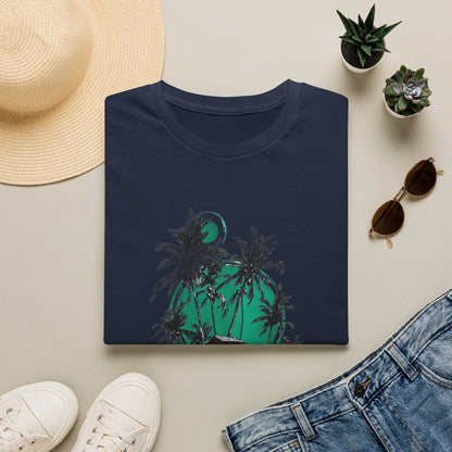 Copy of Tropical Palm Island T-Shirt | Palm Trees, Moonlit Beach, Surf Shack