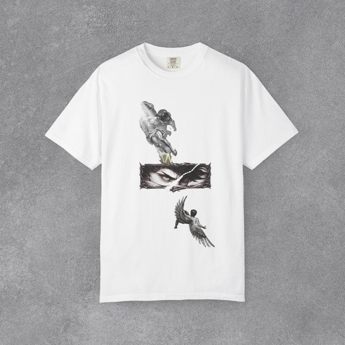 Copy of Angel Wings and Eyes T-Shirt | Graphic Tee with Angel Sketches