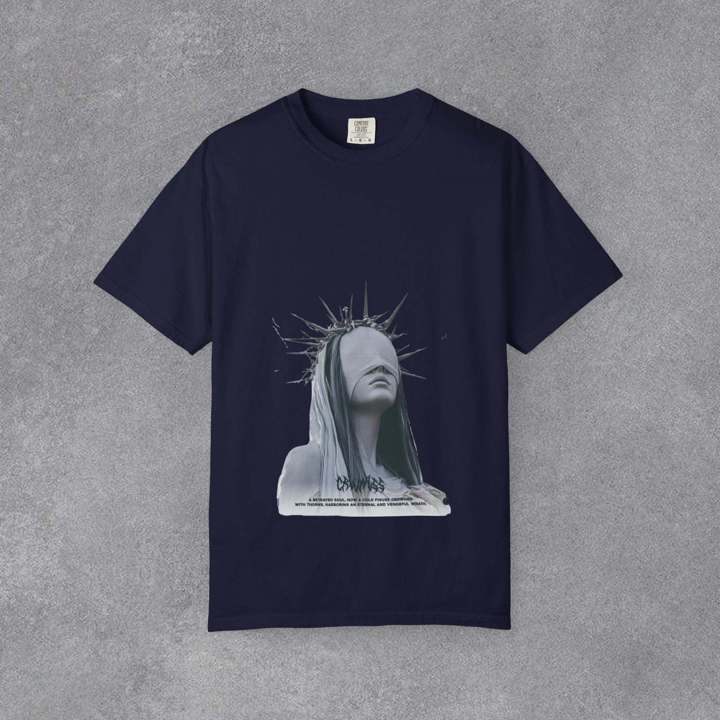 Copy of Blindfolded Statue Crown t-shirt | Surreal Portrait Tee, Monochrome Art