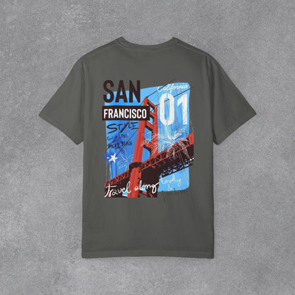 Copy of San Francisco Golden Gate Graphic T-shirt | Back Print Bridge Artwork