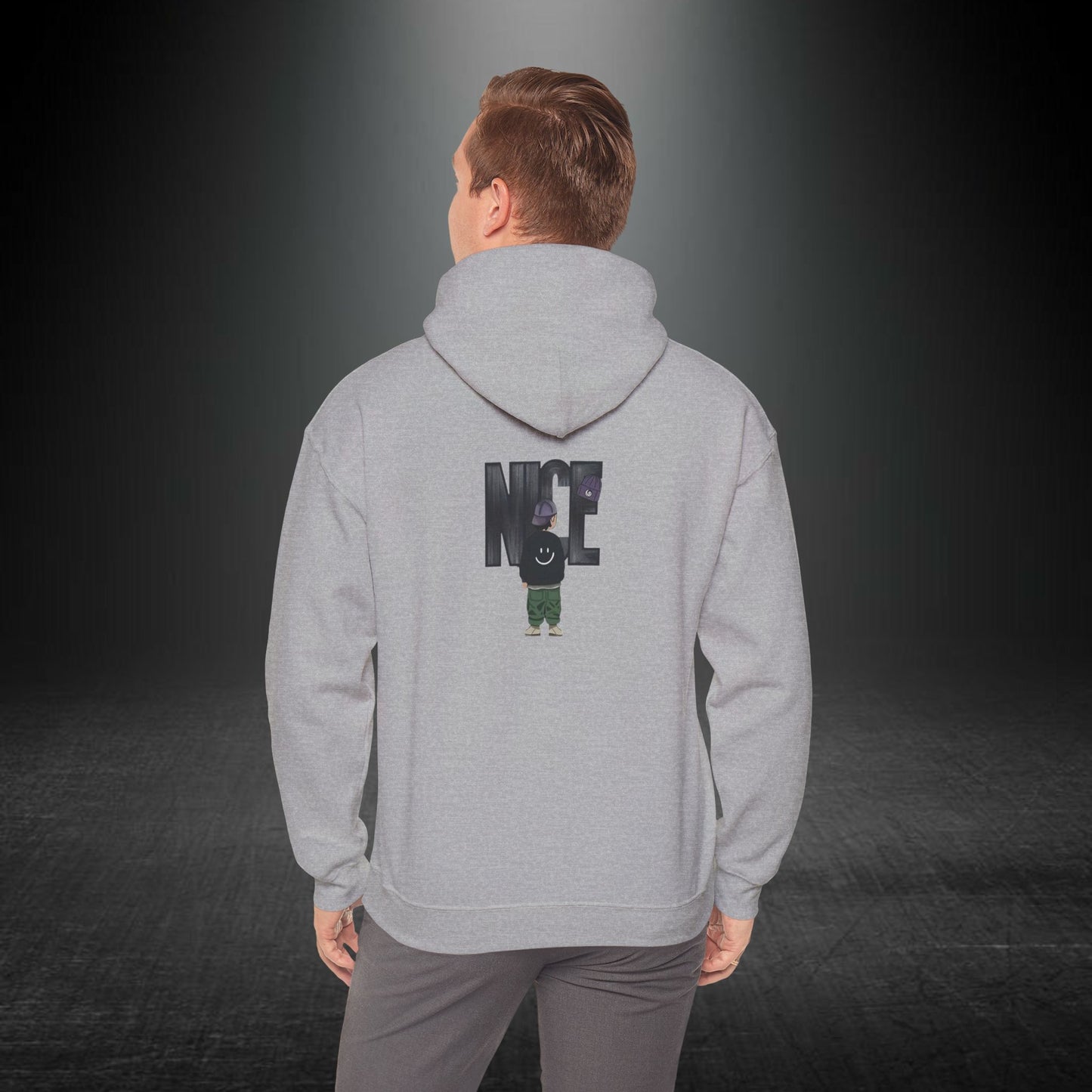NICE Yazılı Grafik Baskılı Erkek Kapüşonlu Sweatshirt