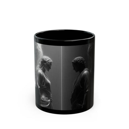 Copy of Angel Figures Black Mug | Moody Gothic Angel Artwork Ceramic Coffee Mug