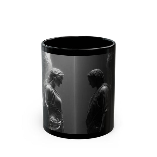 Copy of Angel Figures Black Mug | Moody Gothic Angel Artwork Ceramic Coffee Mug