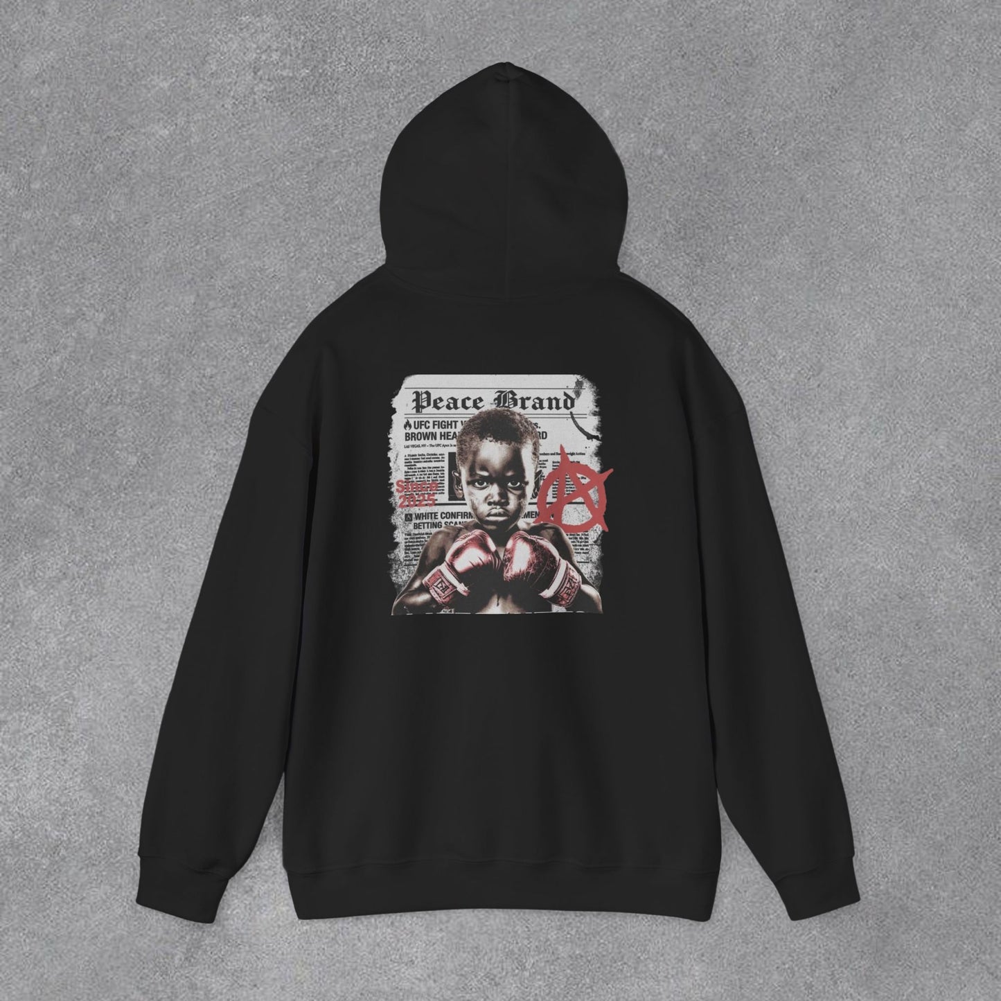 Boks Figürlü Streetwear Erkek Hoodie – Grafik Tasarım Sweatshirt