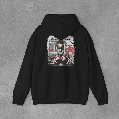 Boks Figürlü Streetwear Erkek Hoodie – Grafik Tasarım Sweatshirt