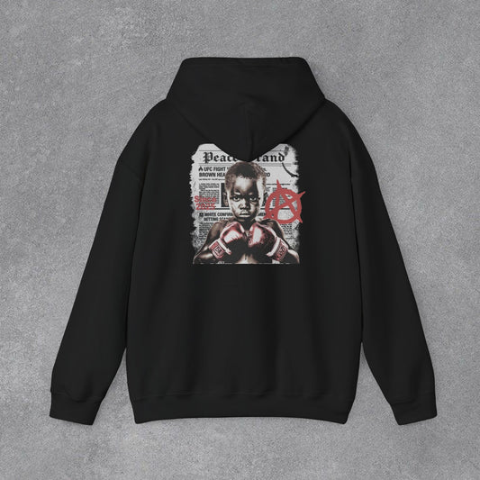 Boks Figürlü Streetwear Erkek Hoodie – Grafik Tasarım Sweatshirt