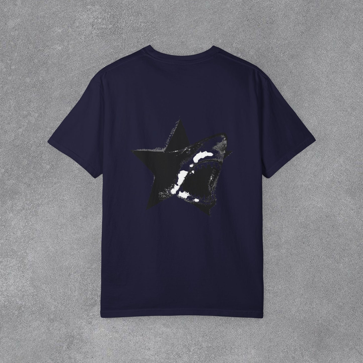 Copy of Skull Graphic T-Shirt | Gothic Tattoo Streetwear Tee | Vintage Washed Cotton Shirt | Shark Back Print | Unisex Graphic Tee