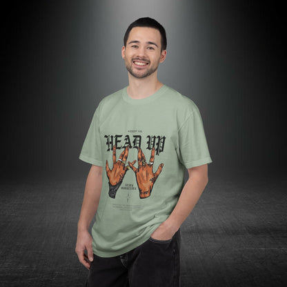 Copy of Head Up Hand Sign T-Shirt | Graffiti Bear Back Print, Streetwear Tee