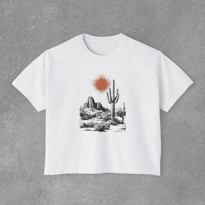 Copy of Desert Cactus Landscape Tee | Women's Boxy Tee