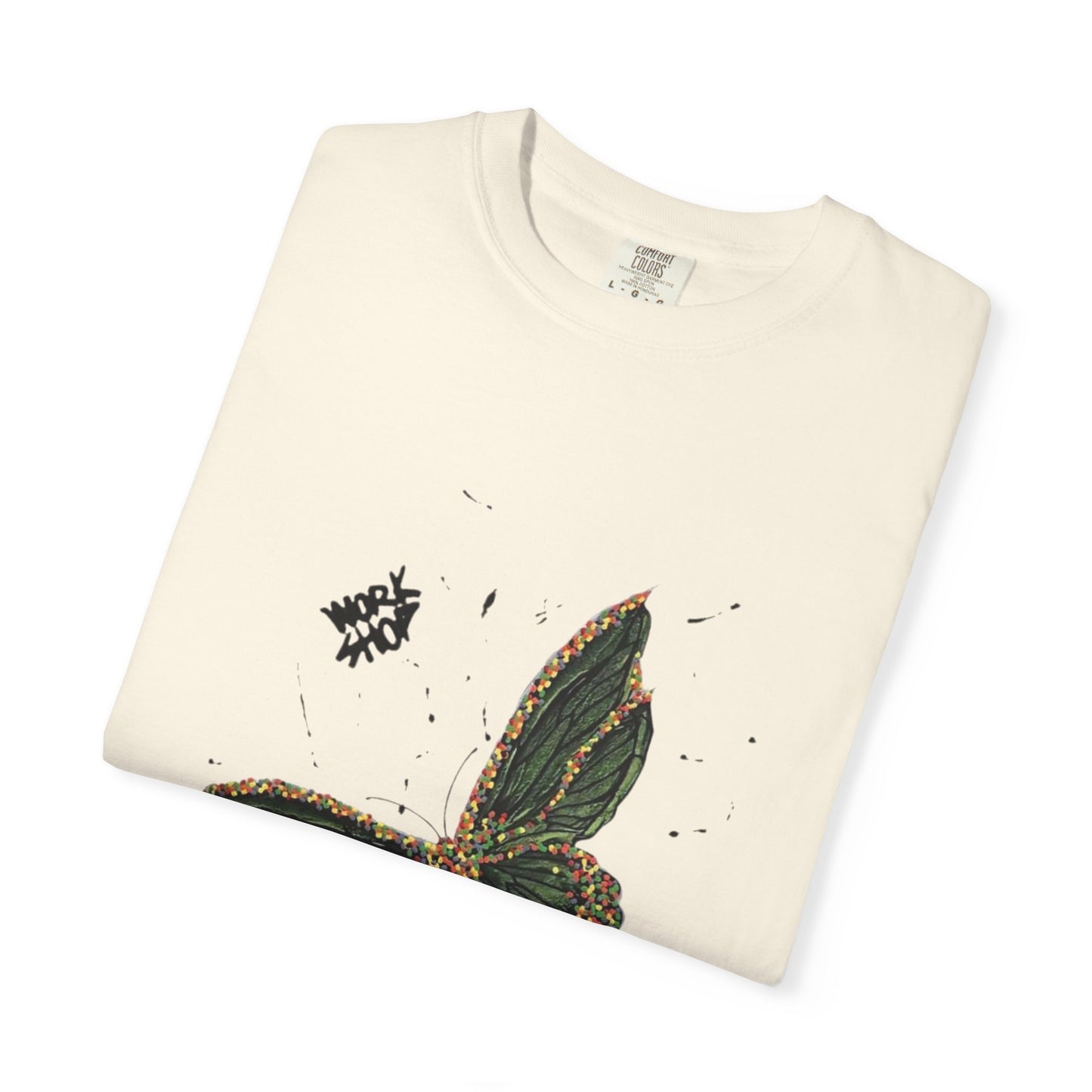 Butterfly Script Graphic T-Shirt – "About" Vintage Botanical Tee