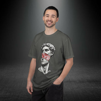 Copy of Sculpted Bust with Red Marble Band T-Shirt | Statue Art Tee
