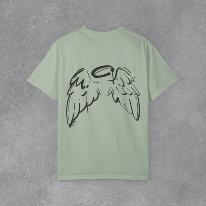 Copy of Angel Wings and Eyes T-Shirt | Graphic Tee with Angel Sketches
