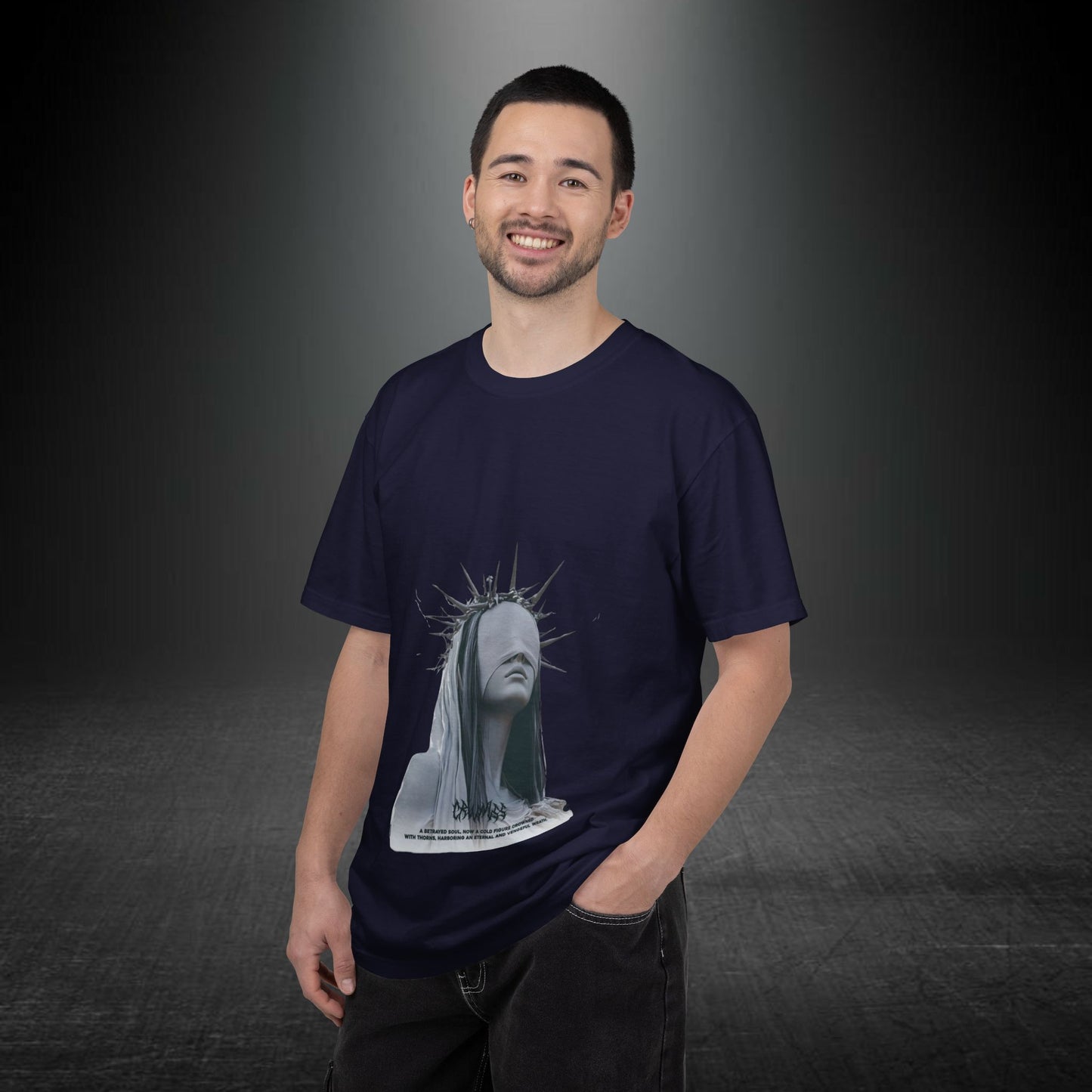 Copy of Blindfolded Statue Crown t-shirt | Surreal Portrait Tee, Monochrome Art