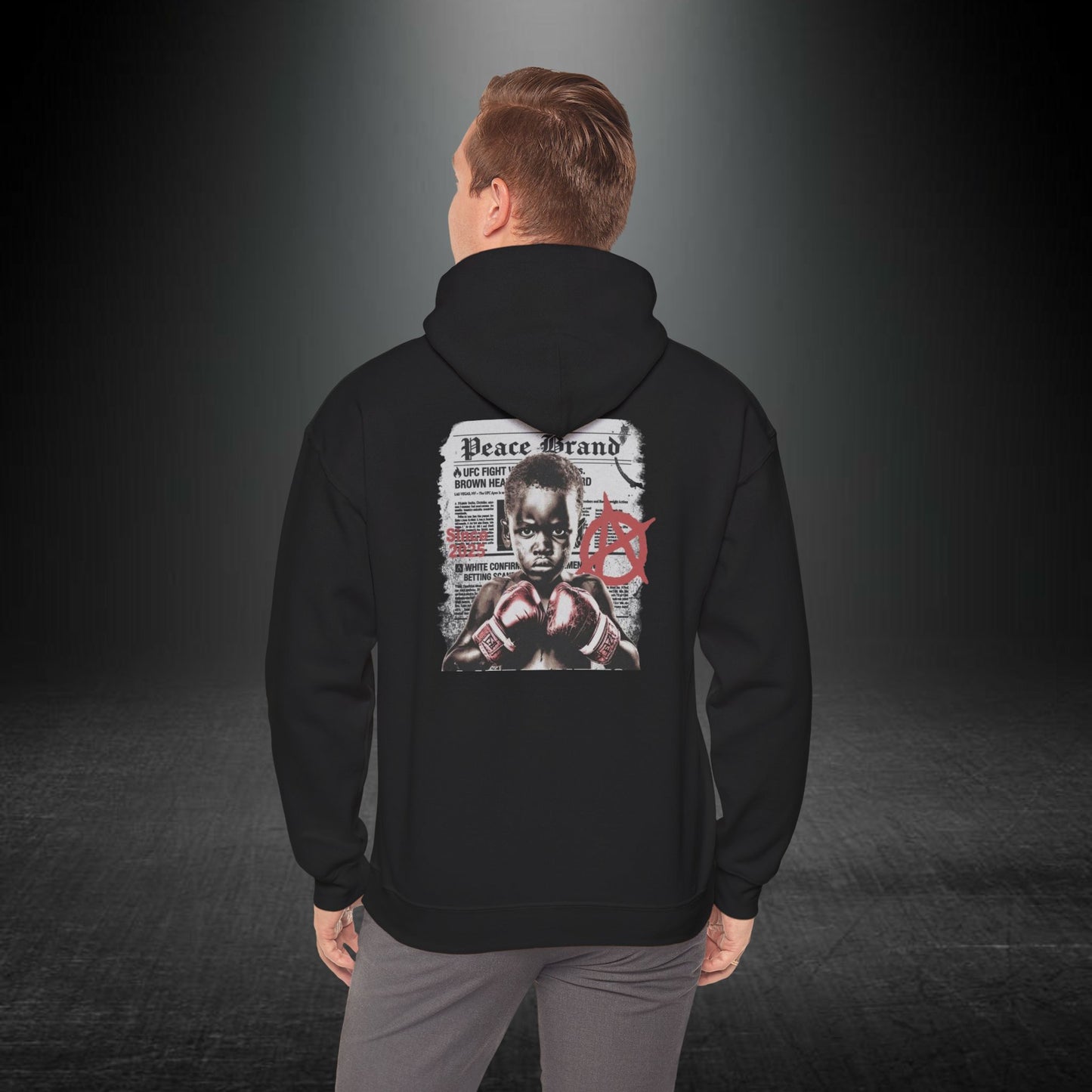 Boks Figürlü Streetwear Erkek Hoodie – Grafik Tasarım Sweatshirt
