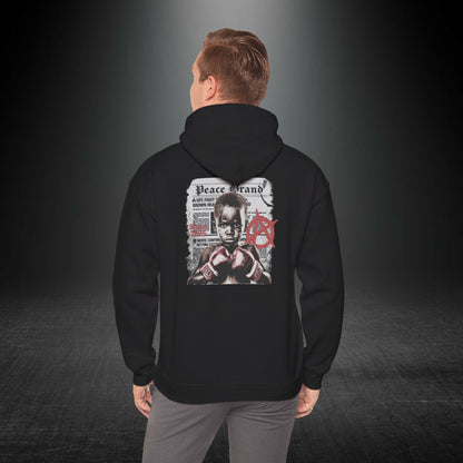 Boks Figürlü Streetwear Erkek Hoodie – Grafik Tasarım Sweatshirt