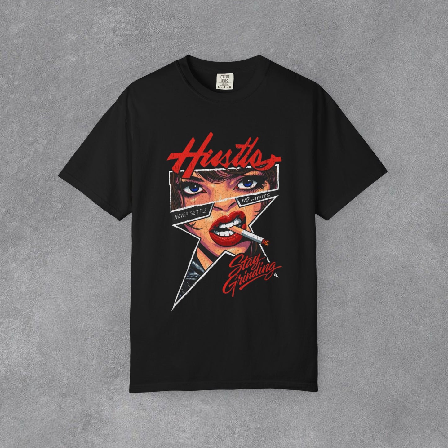 Copy of Lightning Face Graphic T-Shirt | Retro Pinup Eye Tee | Vintage Streetwear Shirt | Garment Dyed Cotton Tee | Unisex Graphic Shirt