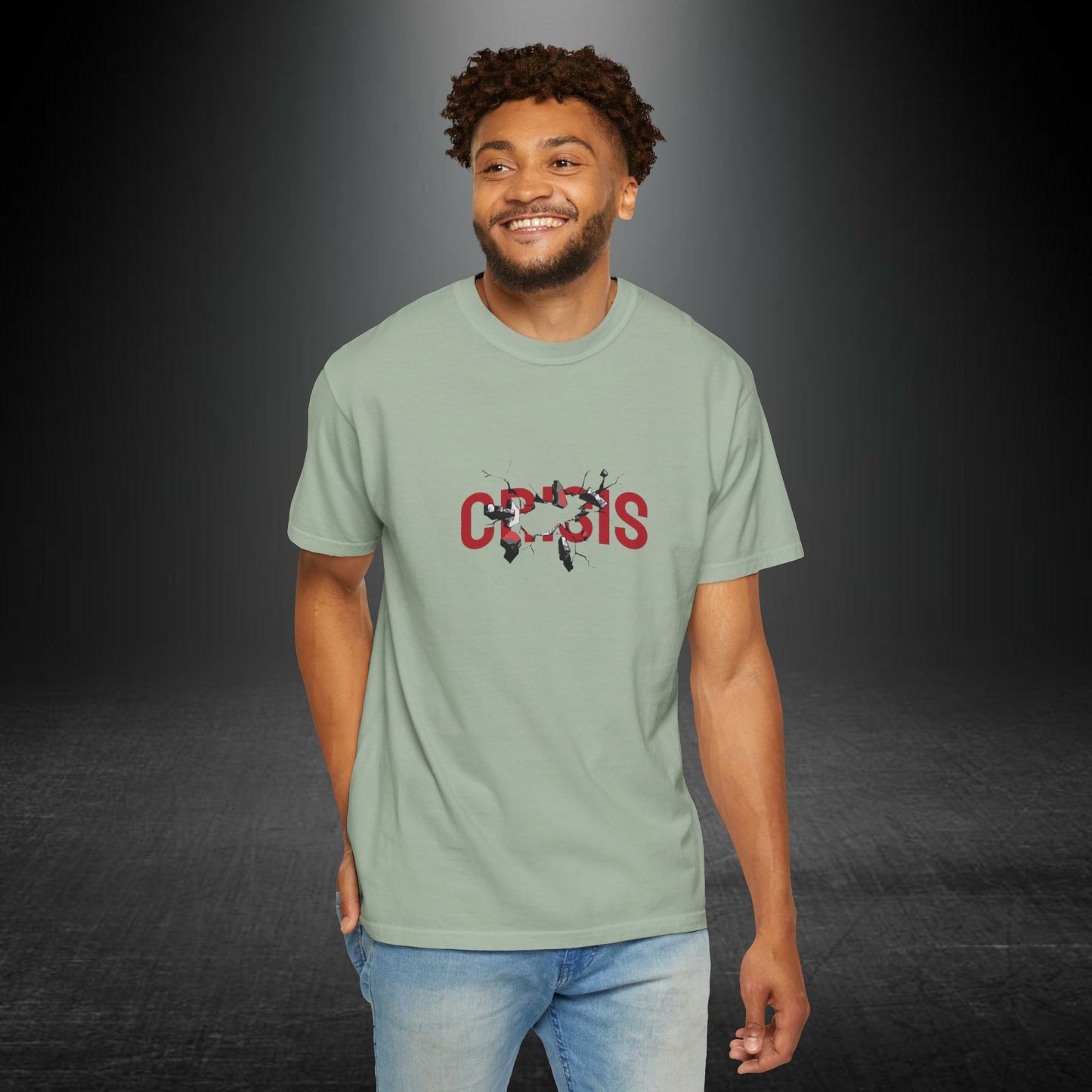Copy of Vintage Comic Panel Graphic T-Shirt | Retro Crisis Text Tee | Garment Dyed Cotton Shirt | Streetwear Graphic Tee | Unisex Gift