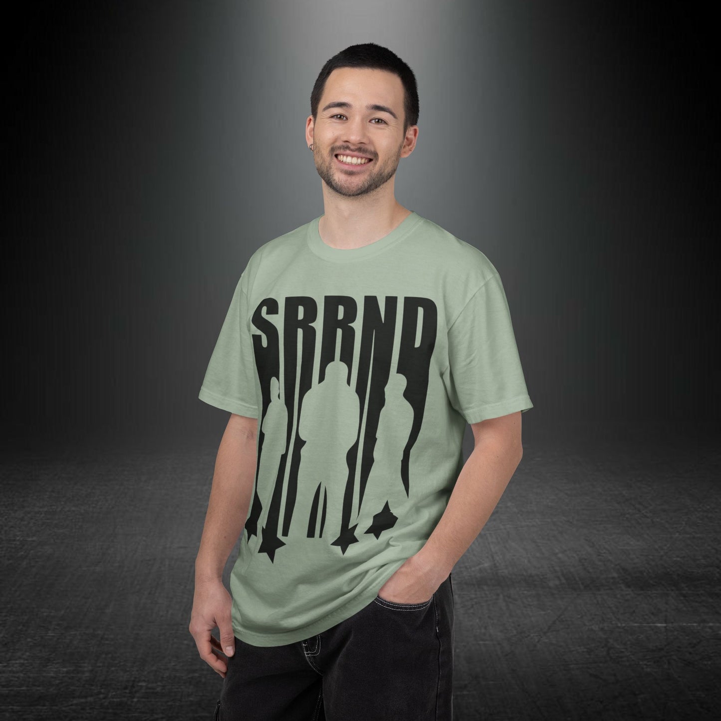 Copy of SRRND Silhouette Band Tee | Graphic T-Shirt with Blue Flame Back Design