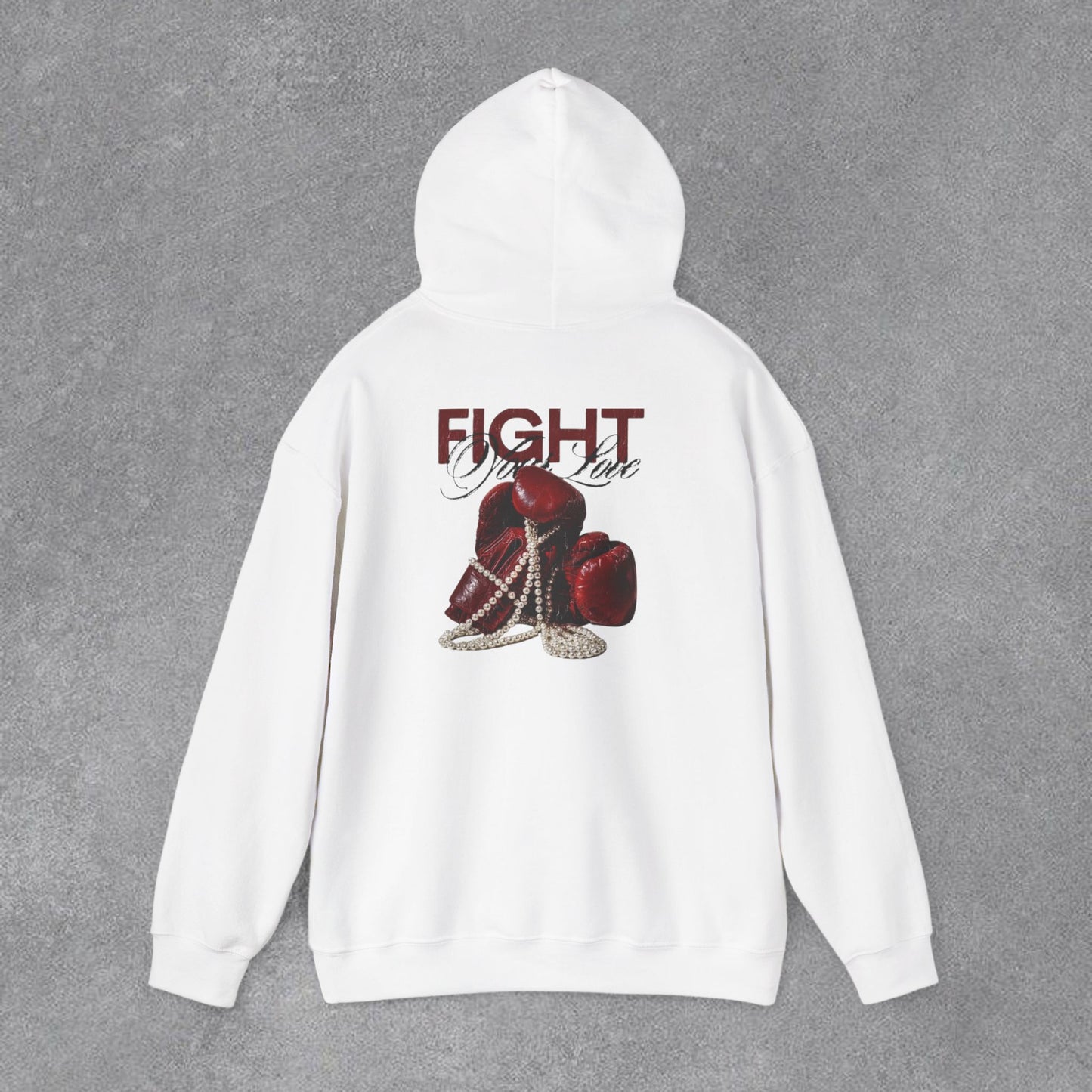 Fight Yazılı Boks Eldiveni Baskılı Erkek Kapüşonlu Sweatshirt